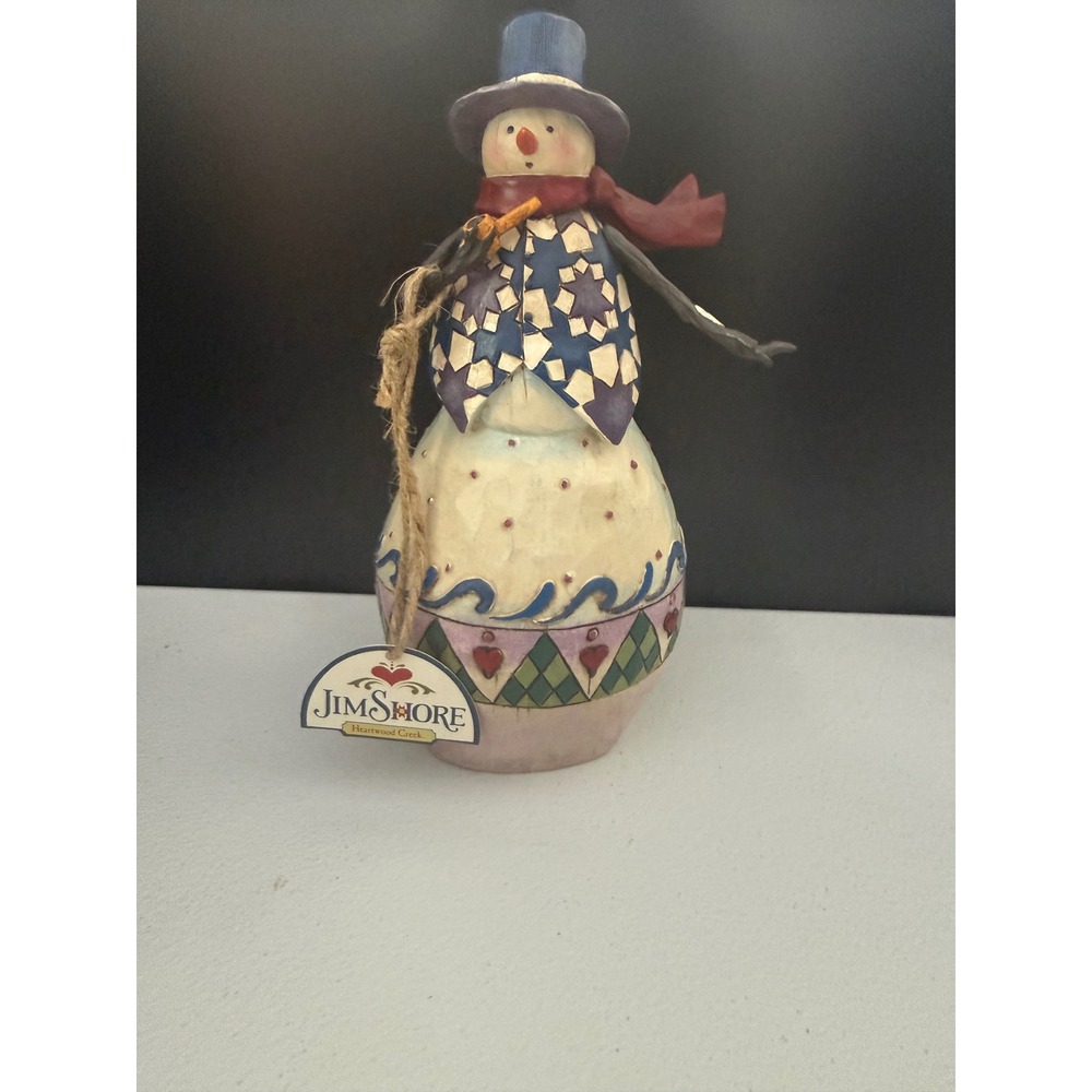 Jim Shore Heartwood Creek Winter's Spirit Snowman Figurine 112246 Enesco 2003